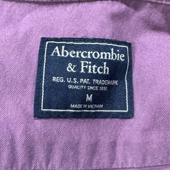 Abercrombie and Fitch Purple Button Down Shirt Men’s Medium - Picture 2 of 3